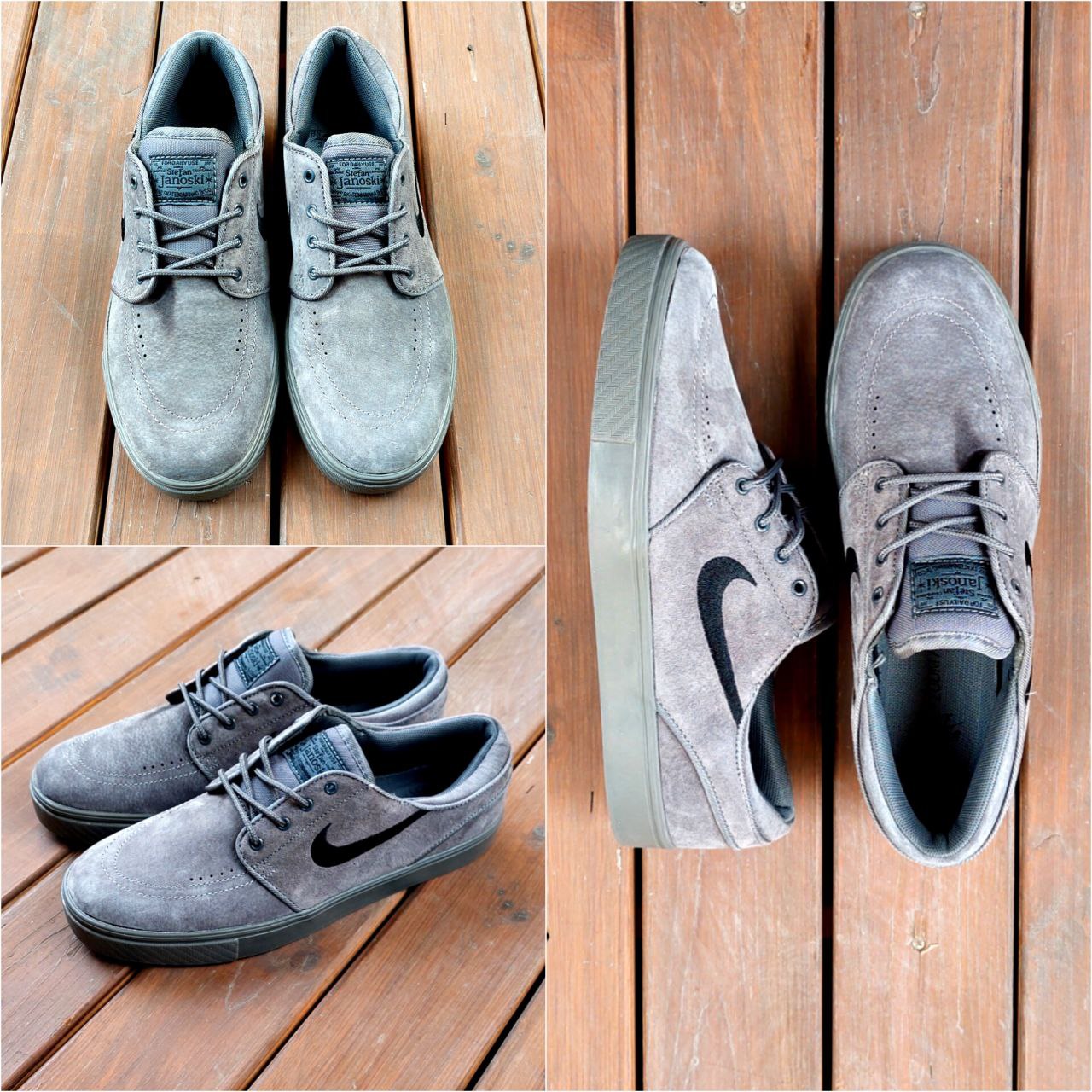 کفش Nike SB Zoom Air Stefan Janoski رنگ خاکستری روشن/مشکی/خاکستری