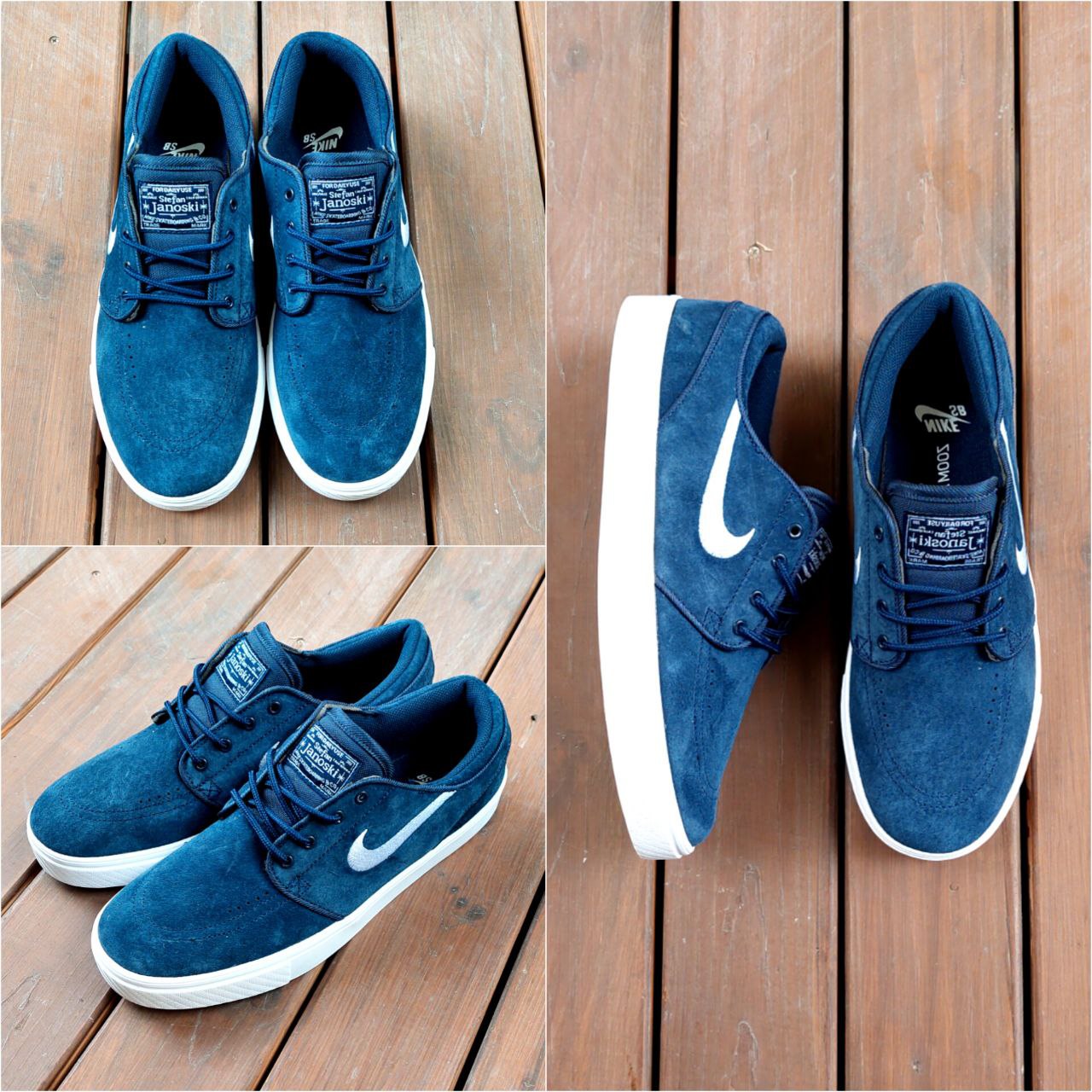 کفش Nike SB Zoom Air Stefan Janoski رنگ آبی نفتی تیره/سفید/سفید